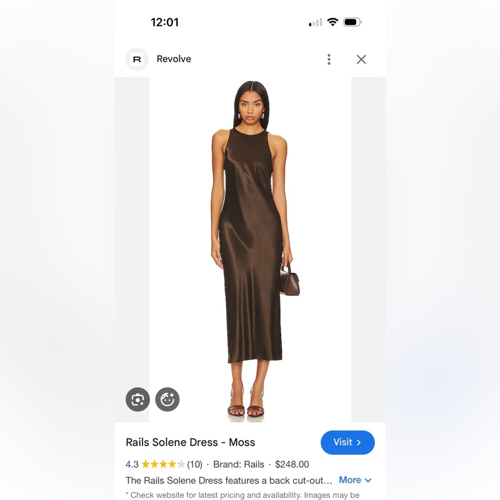 Rails Chocolate Satin Midi Dress